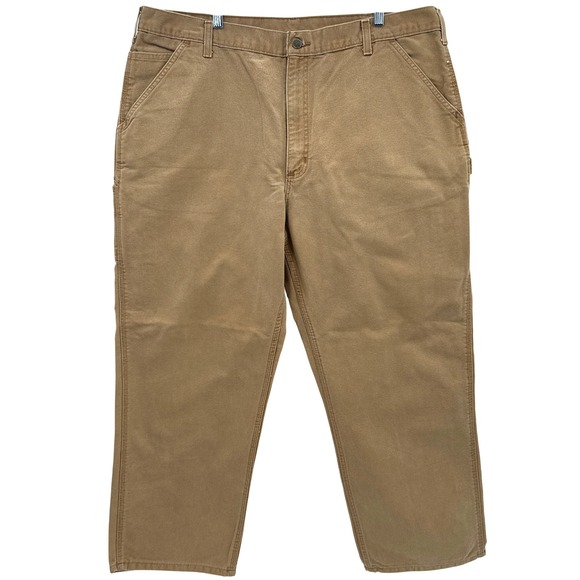 Carhartt B11 Dungaree Fit Work Pants Men 42x30 Brown Duck Canvas Workwear - Picture 2 of 10